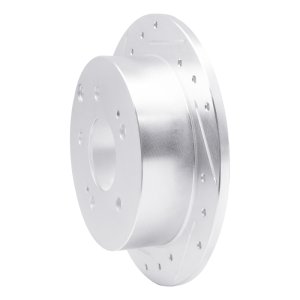 Mitsubishi Eclipse Brake Rotor (1) - Rear Left - R1 Concepts - Drilled & Slotted - Silver - `04-`12